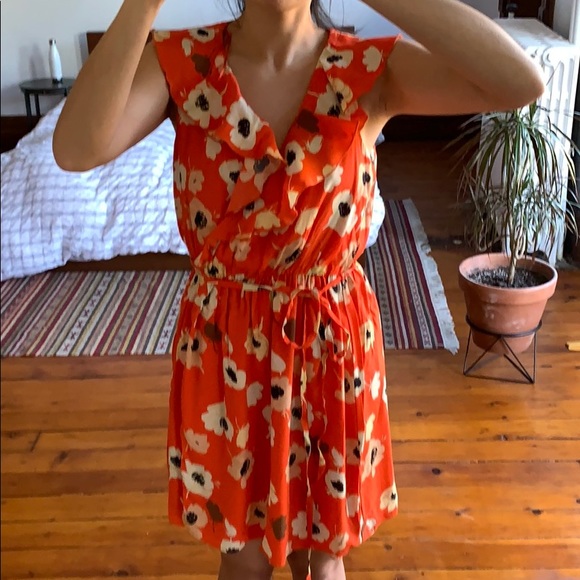Zara Orange Floral Dress in XS - Picture 3 of 3